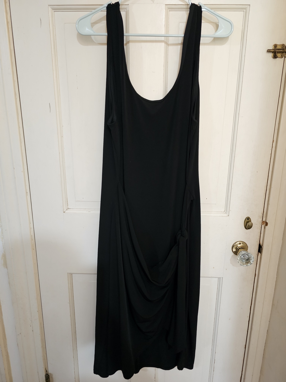 Express Black Maxi Scoop Neck Draped Dress